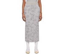 Gray Floral Maxi Skirt