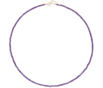 Purple February Birthstone Amethyst Beaded Necklace