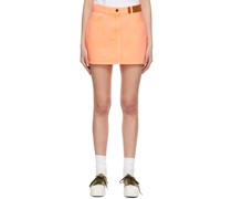 Orange Denim Mini Skirt