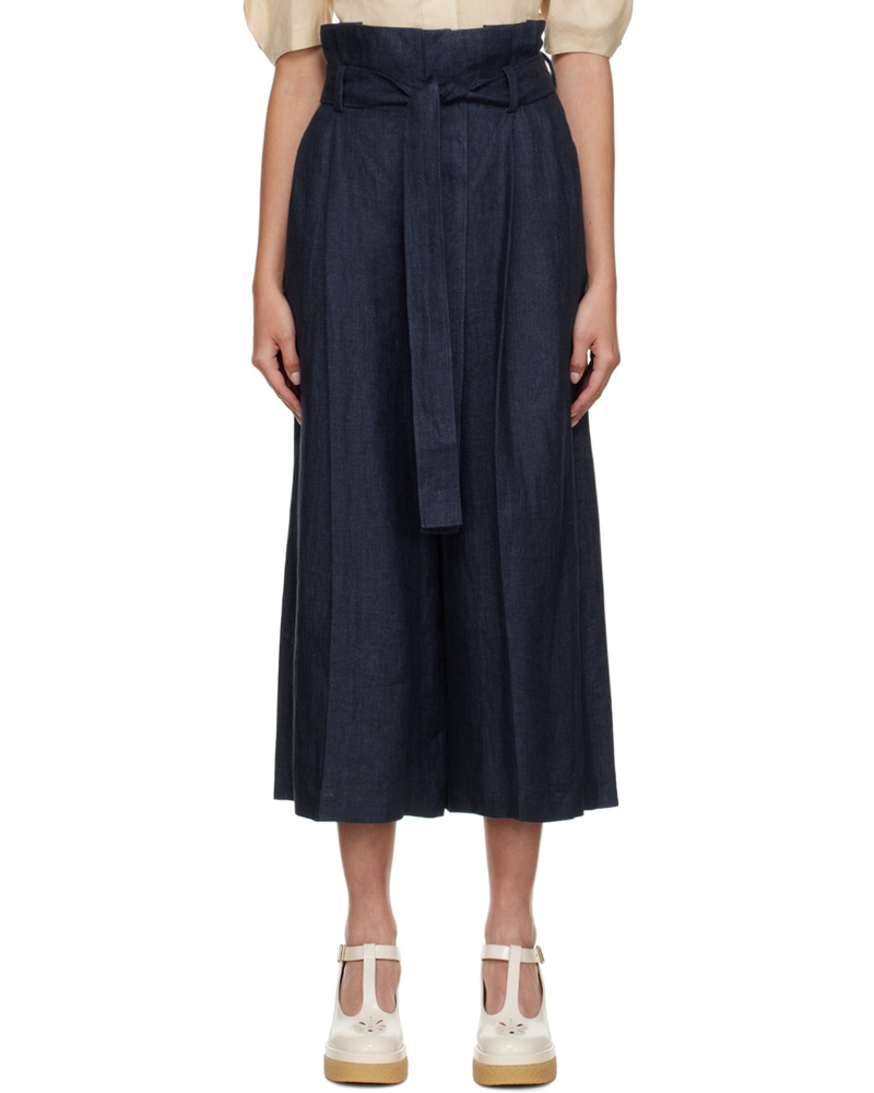 Chloé Damen Blue Belted Trousers