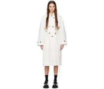 White Cross Belted Trench Coat