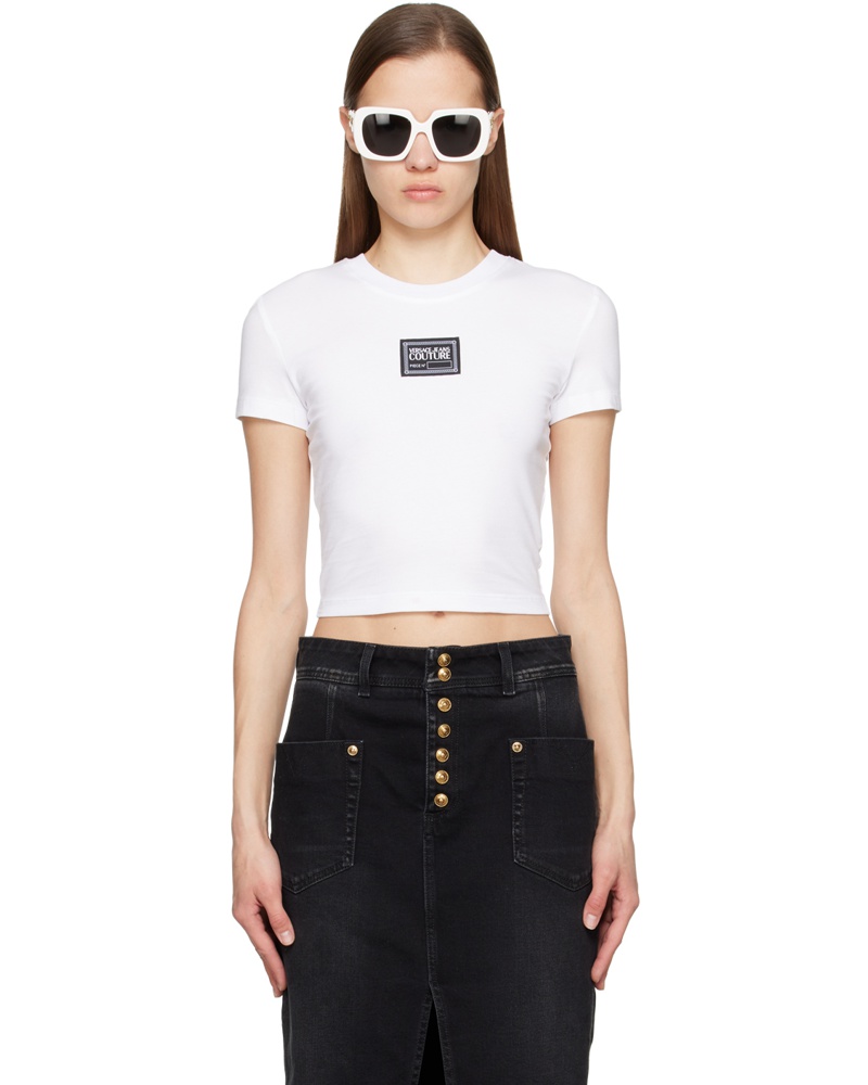 Versace Jeans Damen White Piece Number T-Shirt