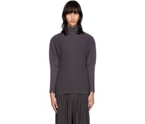 Taupe Pleats Turtleneck