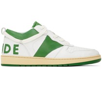 White & Green Rhecess Low Sneakers