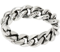 Silver Curb Chain Stacker Ring