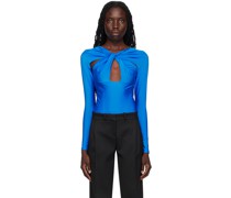 Blue Cutout Bodysuit