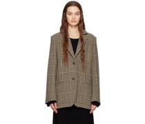 Brown Longline Wool Blazer