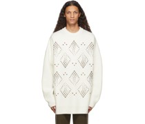 White Hotfix Iron On Oversized Sweater