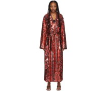 Red Sequinned Duster Dress