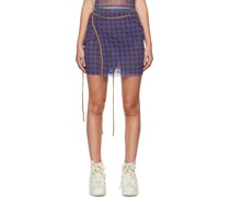 Blue & Orange Wrap Miniskirt