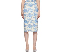 Blue & White Moni Midi Skirt