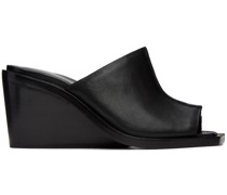 Black Santiago Wedge Sandals