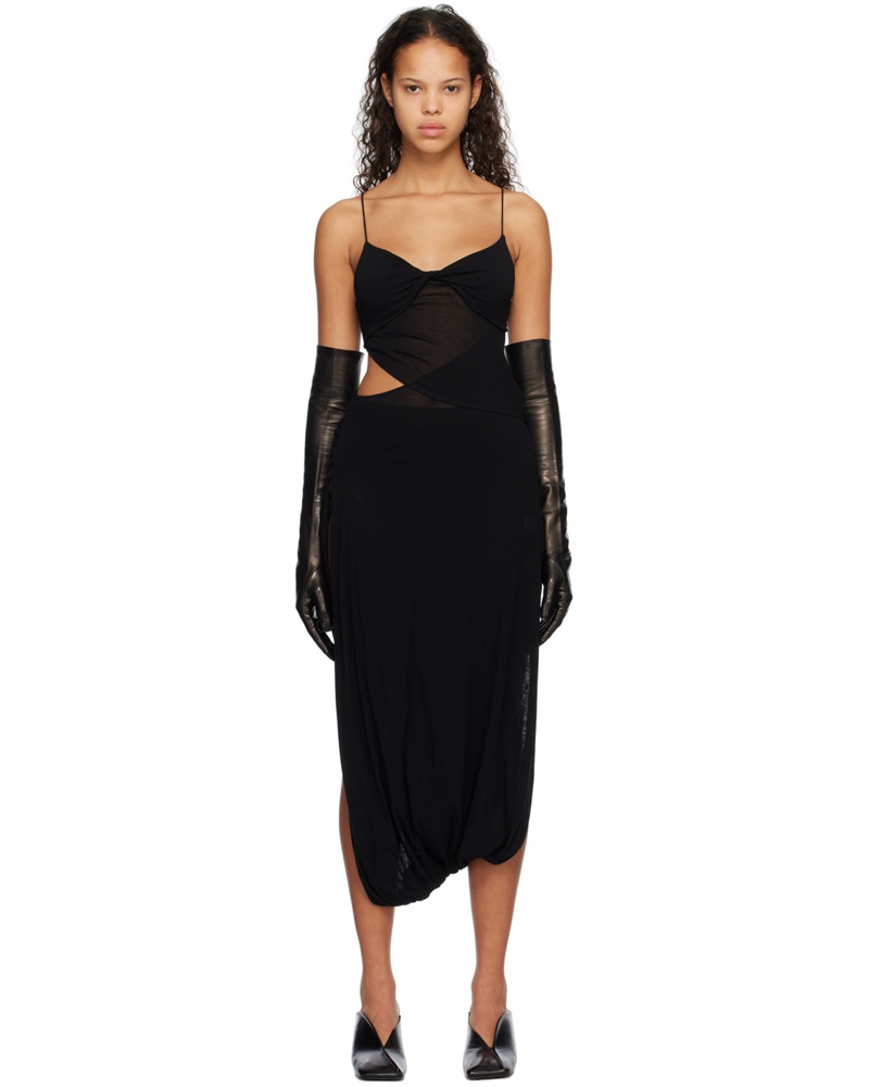 Subtle Le Nguyen Damen Black Twisted Maxi Dress