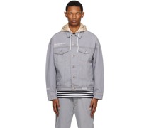 Gray Hooded Denim Jacket