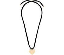 Gold & Black #5754 Heart Pendant Necklace