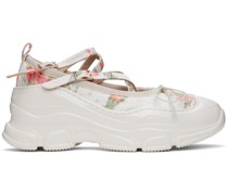 White Criss-Cross Trek Ballerina Flats