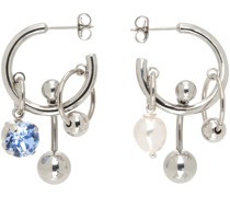 SSENSE Exclusive Silver & Blue Andrew Earrings