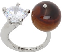 Silver Diamanti & Agate Ring
