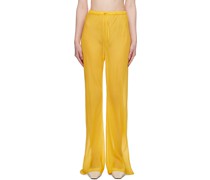 Yellow Bias-Cut Lounge Pants