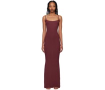 Red Soft Lounge Slip Maxi Dress