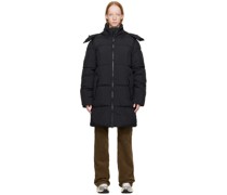 Black Long Hooded Puffer Jacket
