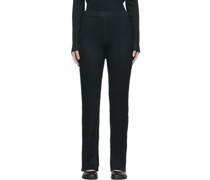 Black Rib Glitter Trousers