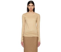 Brown Crewneck Long Sleeve T-Shirt