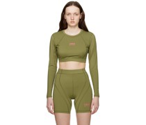 Green Cropped Long Sleeve T-Shirt