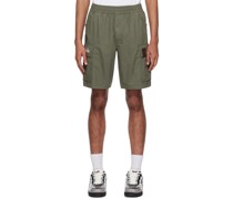 Khaki Garment-Dyed Cargo Shorts