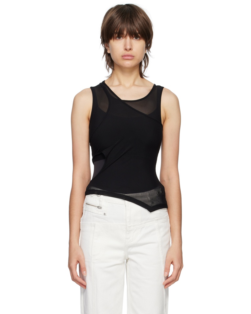 Feng Chen Wang Damen Black Layered Tank Top