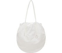 White Gathered Messenger Bag