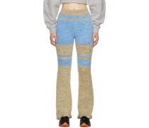 Khaki & Blue Senya Color Block Lounge Pants