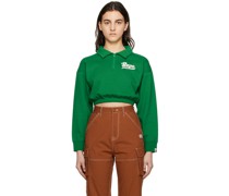 Green Half-Zip Cropped Sweater