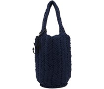 Navy Knitted Shopper Bag