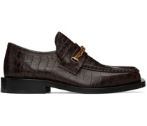 Brown Braided Chain Loafers