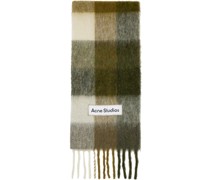 Green & Taupe Checked Scarf