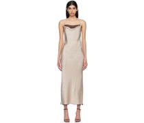 Beige Helena Strappy Midi Dress