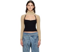 Beige Pop Mangas Turtleneck