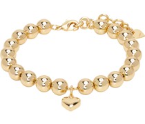 Gold #5916 Heart Charm Bracelet
