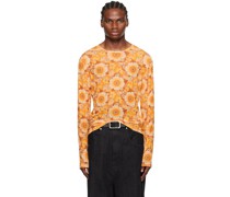 Orange Floral Long Sleeve T-Shirt