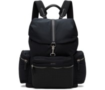 Black Technical Fabric & PELLETESSUTA Leather Backpack