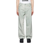 Khaki Wide-Leg Jeans