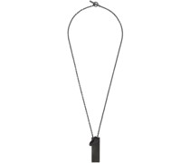 Black Bronze Tag Plate Necklace