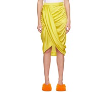 Yellow Draped Midi Skirt