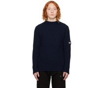 Navy Rubber Patch Sweater