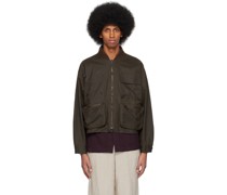 Brown Waxed Bomber Jacket