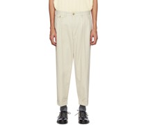 Beige Pleated Trousers