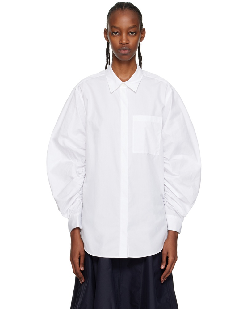 3.1 phillip lim Damen White Shirred Shirt