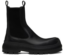 Black Leather Chelsea Boots