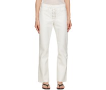 White Finley Leather Trousers
